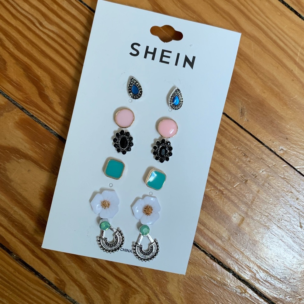 🆕 Shein Set of 6 Post Stud Earrings